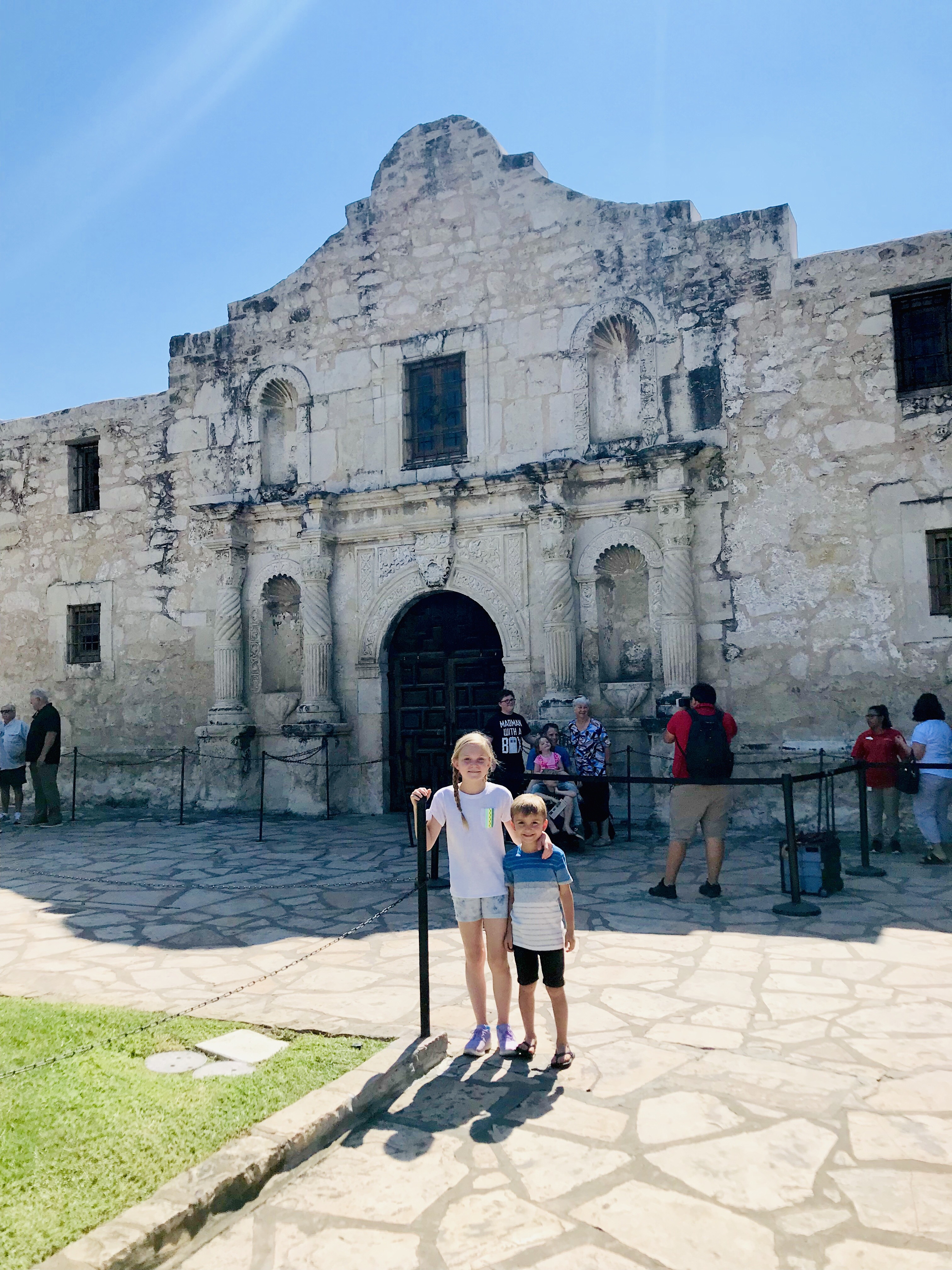 In front of the Alamo